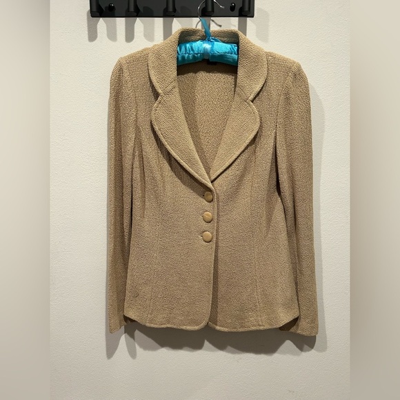 ST JOHN Women's Tan Knit Blazer / Size 4 / - Picture 2 of 12